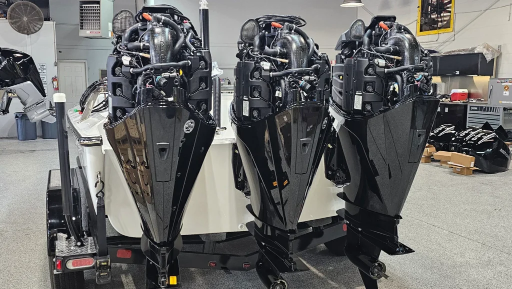 Outboard motors serviced at Lewis Boats