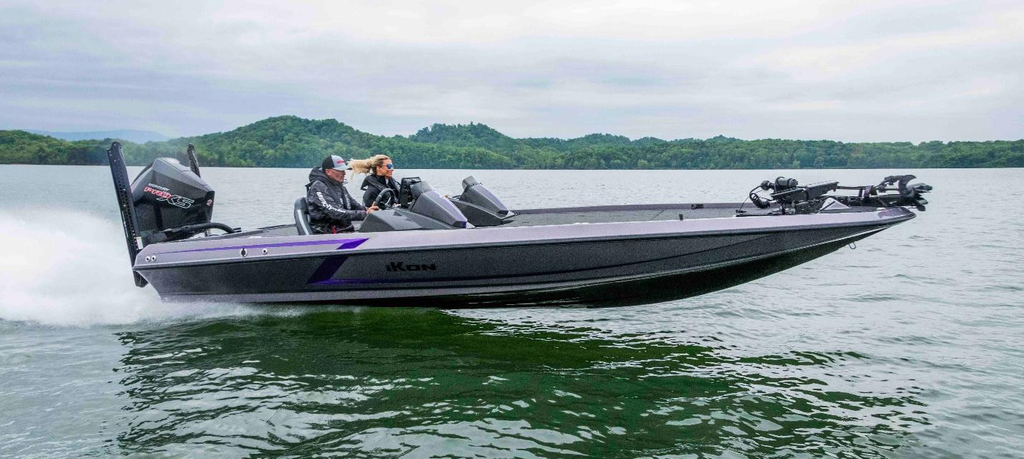 Crestliner fishing boat with Mercury outboard on the water